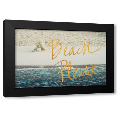 Beach Please I Black Modern Wood Framed Art Print with Double Matting by Mansfield, Kathy