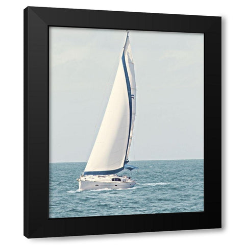 Sailboat in the Ocean Black Modern Wood Framed Art Print with Double Matting by Mansfield, Kathy