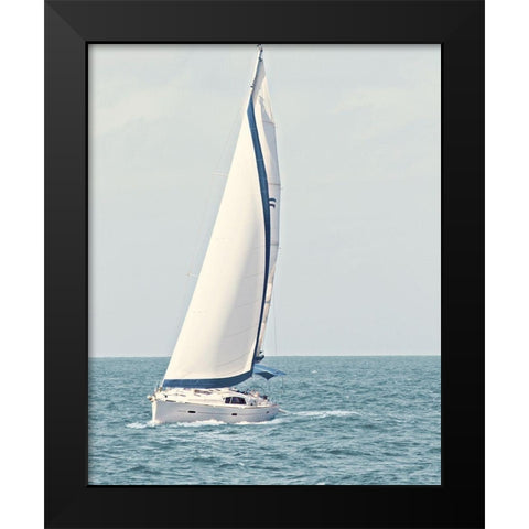 Sailboat in the Ocean Black Modern Wood Framed Art Print by Mansfield, Kathy