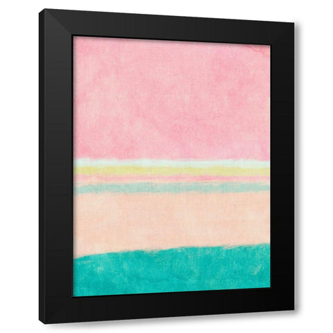 Rectangle Beach Blocks of Color I Black Modern Wood Framed Art Print with Double Matting by SD Graphics Studio
