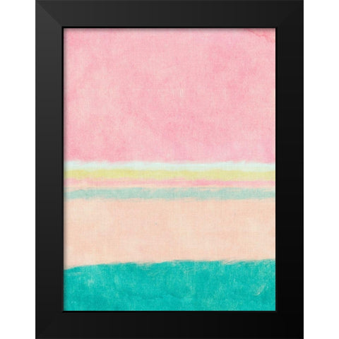 Rectangle Beach Blocks of Color I Black Modern Wood Framed Art Print by SD Graphics Studio