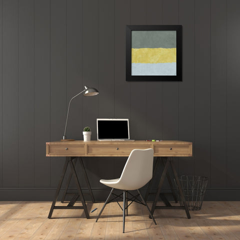 Gray Blocks of Color II Black Modern Wood Framed Art Print by SD Graphics Studio