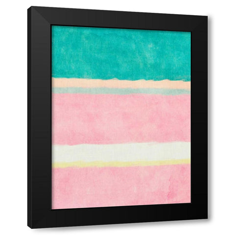 Rectangle Beach Blocks of Color II Black Modern Wood Framed Art Print by SD Graphics Studio