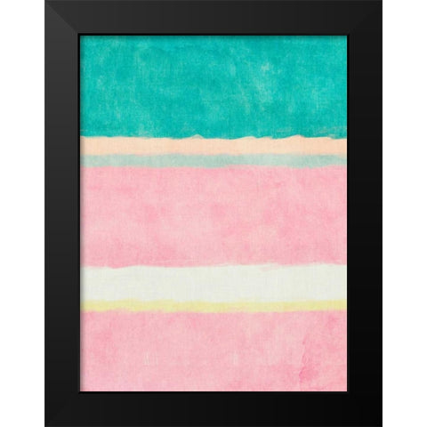Rectangle Beach Blocks of Color II Black Modern Wood Framed Art Print by SD Graphics Studio