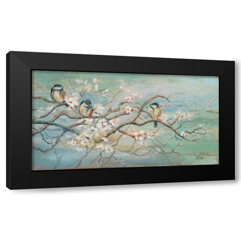 Spring Branch with Birds Black Modern Wood Framed Art Print by Pinto, Patricia