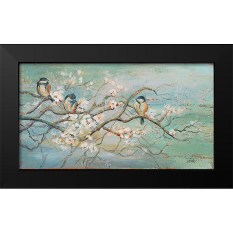Spring Branch with Birds Black Modern Wood Framed Art Print by Pinto, Patricia