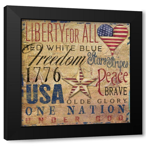 America Typography I Black Modern Wood Framed Art Print by Medley, Elizabeth