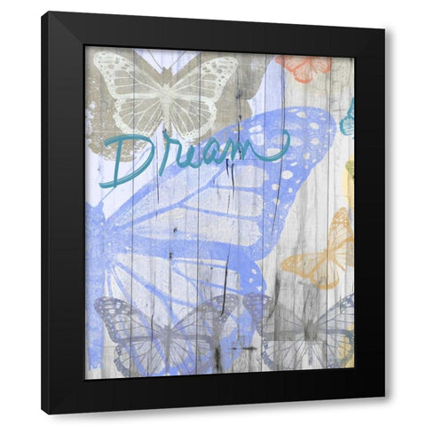 Butterfly Garden Dream Black Modern Wood Framed Art Print by Meneely, Dan