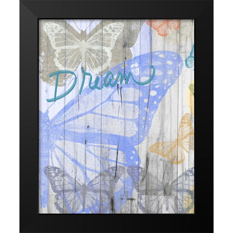 Butterfly Garden Dream Black Modern Wood Framed Art Print by Meneely, Dan