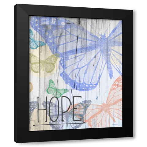 Butterfly Garden Hope Black Modern Wood Framed Art Print by Meneely, Dan