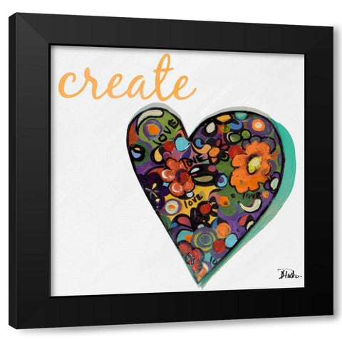 Expressive Heart I Black Modern Wood Framed Art Print by Pinto, Patricia