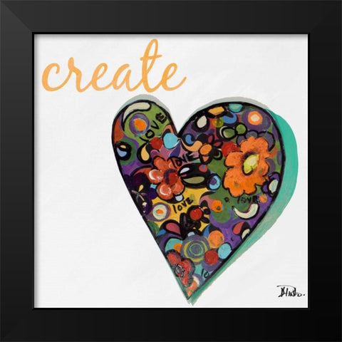 Expressive Heart I Black Modern Wood Framed Art Print by Pinto, Patricia