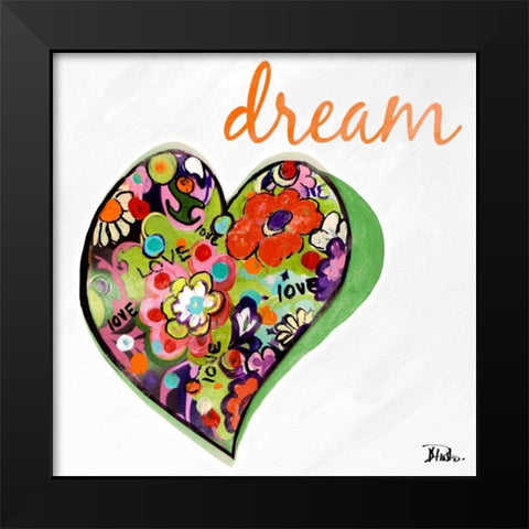 Expressive Heart II Black Modern Wood Framed Art Print by Pinto, Patricia