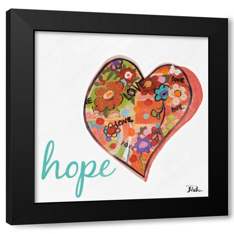 Hearts of Love and Hope I Black Modern Wood Framed Art Print with Double Matting by Pinto, Patricia
