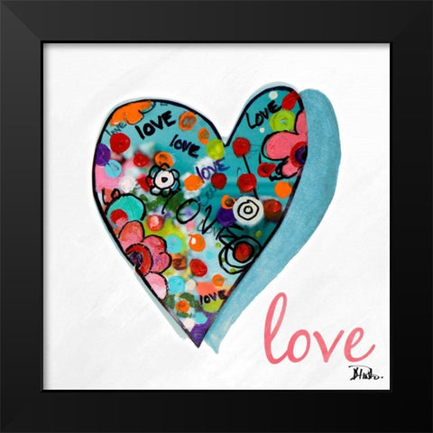 Hearts of Love and Hope II Black Modern Wood Framed Art Print by Pinto, Patricia