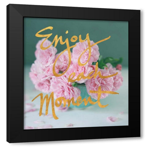 Enjoy Each Moment Black Modern Wood Framed Art Print with Double Matting by Gardner, Sarah