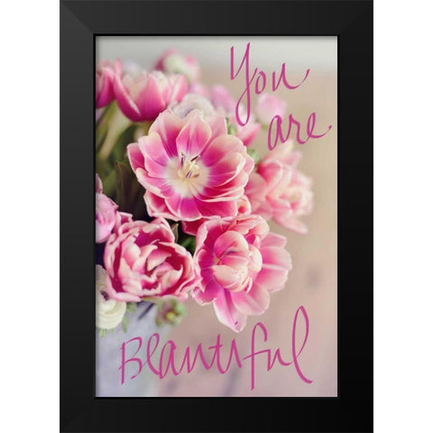 You Are Beautiful Black Modern Wood Framed Art Print by Gardner, Sarah