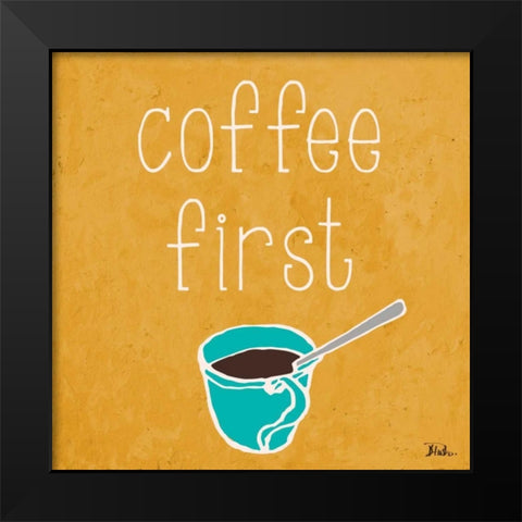 Coffee or Wine I Black Modern Wood Framed Art Print by Pinto, Patricia