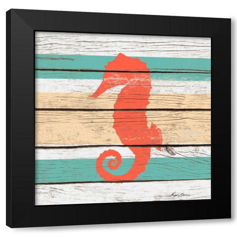 Striped Sea Creature II Black Modern Wood Framed Art Print by Edwins, Hugo