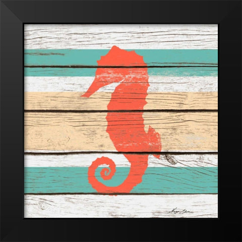 Striped Sea Creature II Black Modern Wood Framed Art Print by Edwins, Hugo