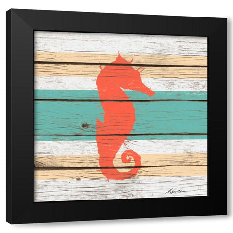 Striped Sea Creature I Black Modern Wood Framed Art Print by Edwins, Hugo