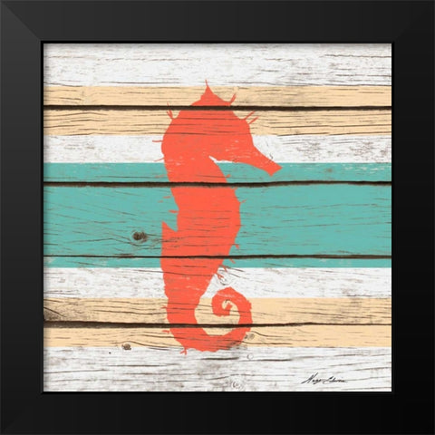 Striped Sea Creature I Black Modern Wood Framed Art Print by Edwins, Hugo