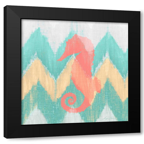 Sea Creature on Chevron II Black Modern Wood Framed Art Print by Edwins, Hugo