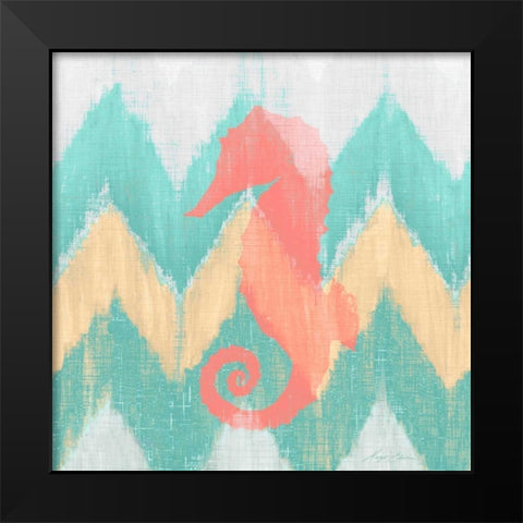 Sea Creature on Chevron II Black Modern Wood Framed Art Print by Edwins, Hugo