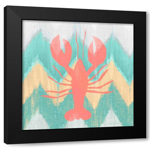 Sea Creature on Chevron IV Black Modern Wood Framed Art Print with Double Matting by Edwins, Hugo