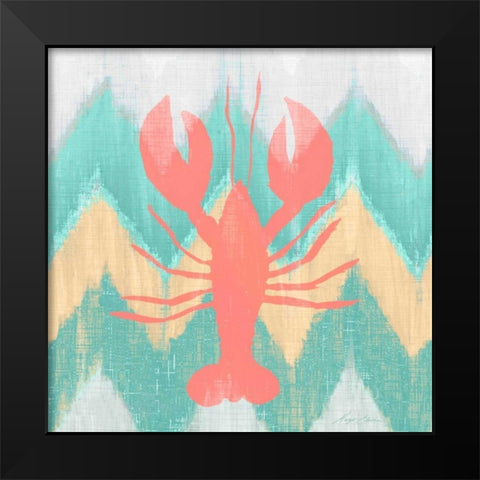 Sea Creature on Chevron IV Black Modern Wood Framed Art Print by Edwins, Hugo