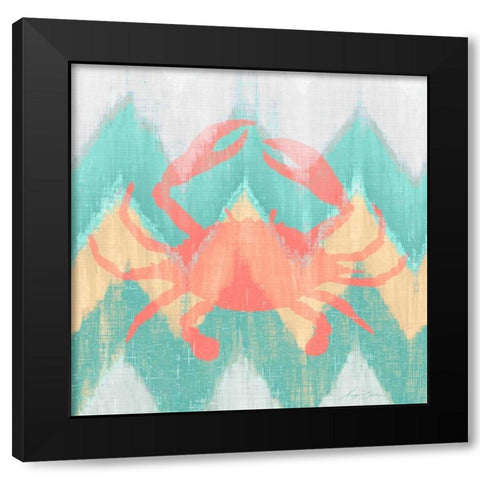 Sea Creature on Chevron III Black Modern Wood Framed Art Print by Edwins, Hugo