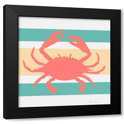 Sea Creature on Stripes I Black Modern Wood Framed Art Print with Double Matting by Edwins, Hugo