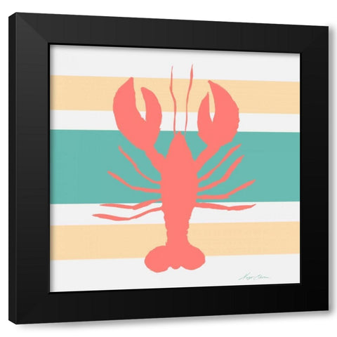Sea Creature on Stripes II Black Modern Wood Framed Art Print with Double Matting by Edwins, Hugo