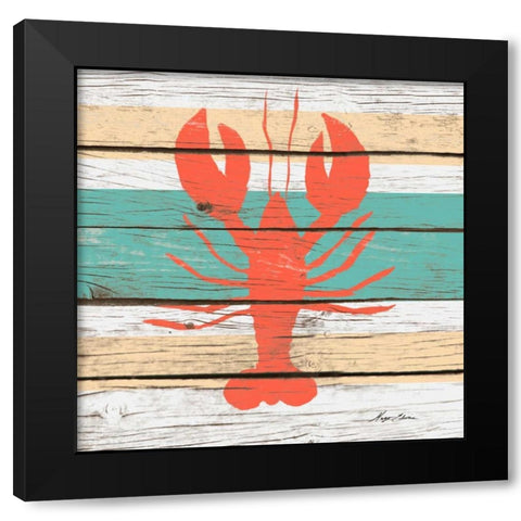 Striped Sea Creature IV Black Modern Wood Framed Art Print with Double Matting by Edwins, Hugo