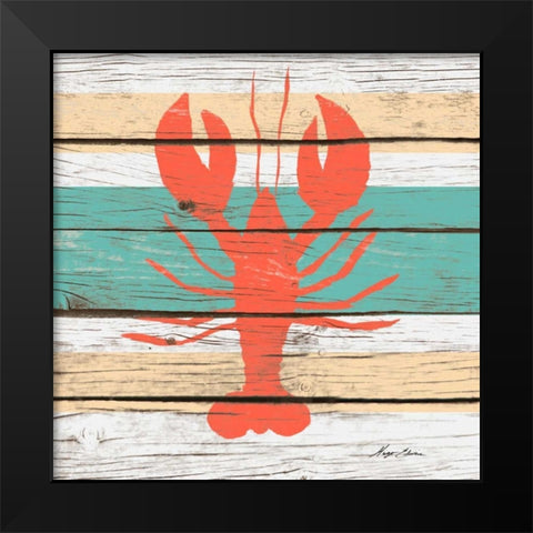 Striped Sea Creature IV Black Modern Wood Framed Art Print by Edwins, Hugo