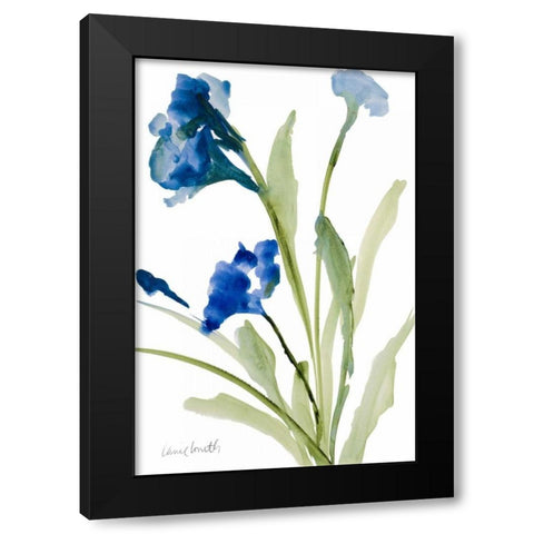 Teal Belles I Black Modern Wood Framed Art Print with Double Matting by Loreth, Lanie