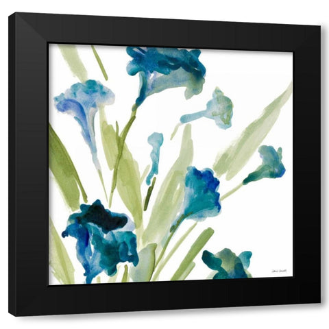 Teal Belles Square II Black Modern Wood Framed Art Print with Double Matting by Loreth, Lanie