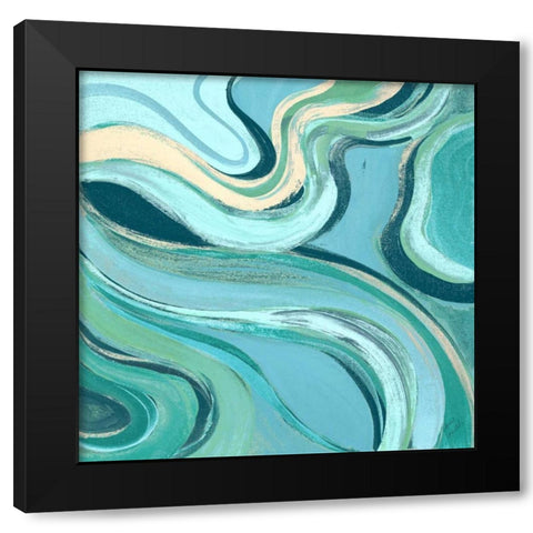Curving Waves II Black Modern Wood Framed Art Print with Double Matting by Loreth, Lanie