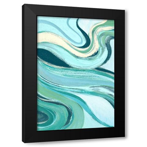 Curving Waves II Black Modern Wood Framed Art Print with Double Matting by Loreth, Lanie