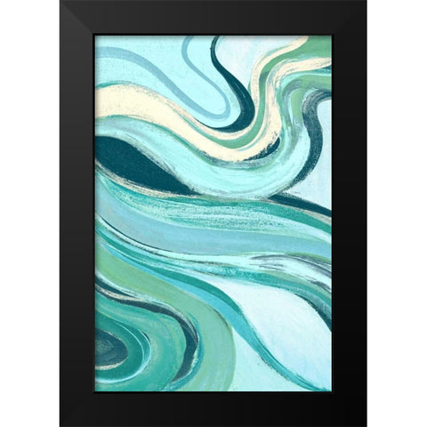 Curving Waves II Black Modern Wood Framed Art Print by Loreth, Lanie