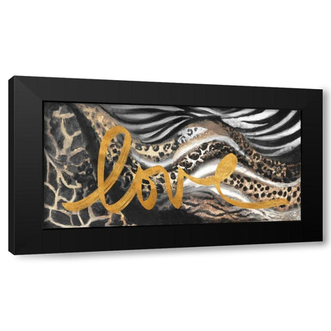 African Touch Love Black Modern Wood Framed Art Print with Double Matting by Pinto, Patricia