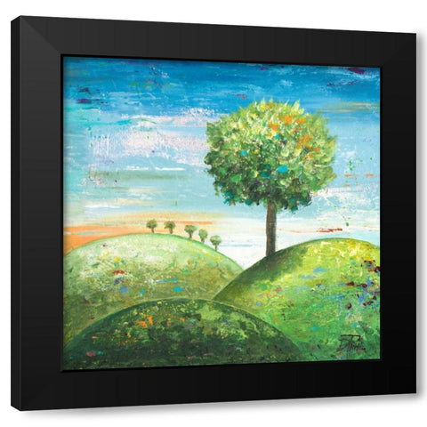 Cute Tree I Black Modern Wood Framed Art Print by Pinto, Patricia