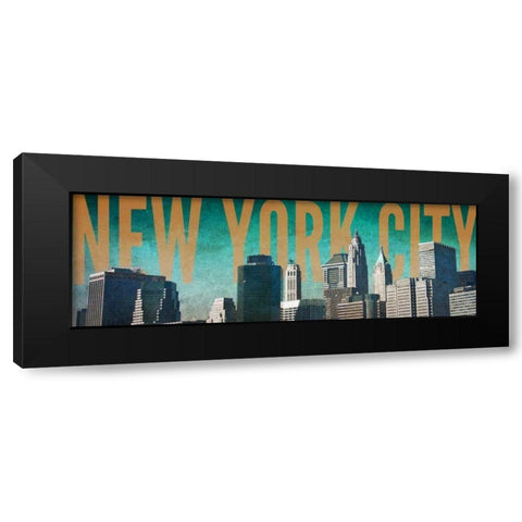 NY City Blue Black Modern Wood Framed Art Print by Biscardi, Nicholas