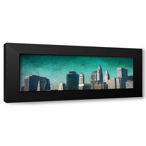 City Blue Black Modern Wood Framed Art Print with Double Matting by Biscardi, Nicholas