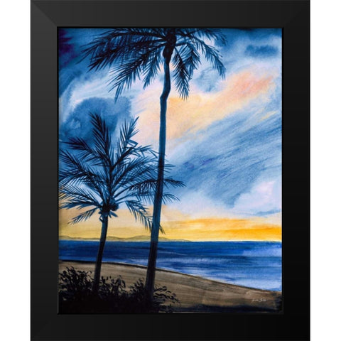 Blue Tropic Nights I Black Modern Wood Framed Art Print by Baliko, Linda