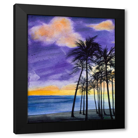 Tropic Nights II Black Modern Wood Framed Art Print with Double Matting by Baliko, Linda