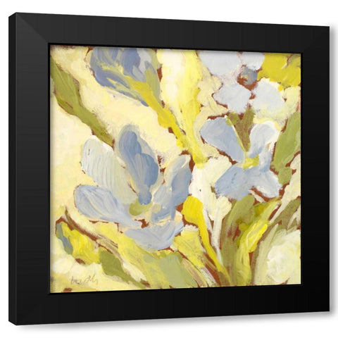 Begonia Bleu I Black Modern Wood Framed Art Print with Double Matting by Loreth, Lanie