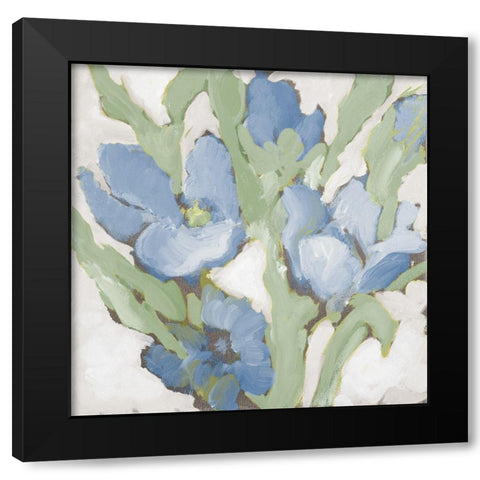 Blue Begonias II Black Modern Wood Framed Art Print by Loreth, Lanie