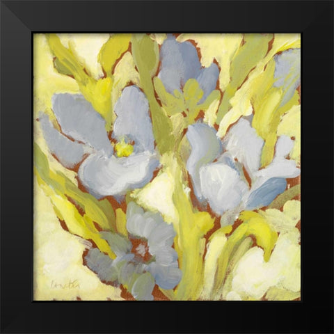 Begonia Bleu II Black Modern Wood Framed Art Print by Loreth, Lanie