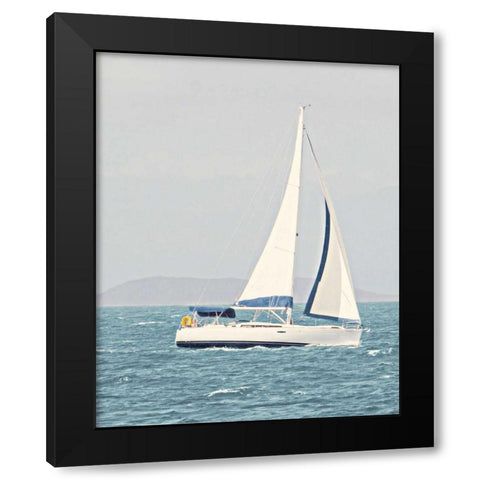 Sailing the Ocean Black Modern Wood Framed Art Print by Mansfield, Kathy